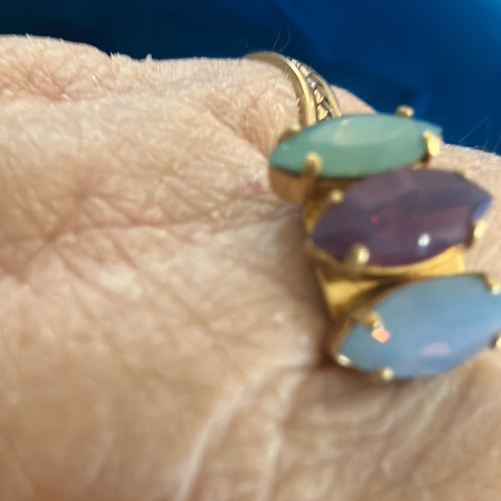 Elegant Gold tone adjustable Multi-Stone Ring